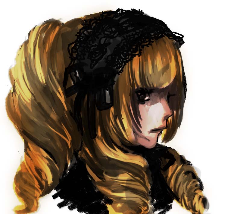 1girl, blonde_hair, face, golden_sun, long_hair, solo, wakewaka_ran