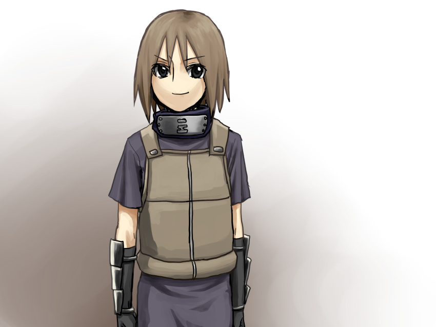 1girl, black_eyes, brown_hair, gloves, highres, kuukai_(adexi), matsuri_(naruto), naruto, naruto_shippuuden, solo