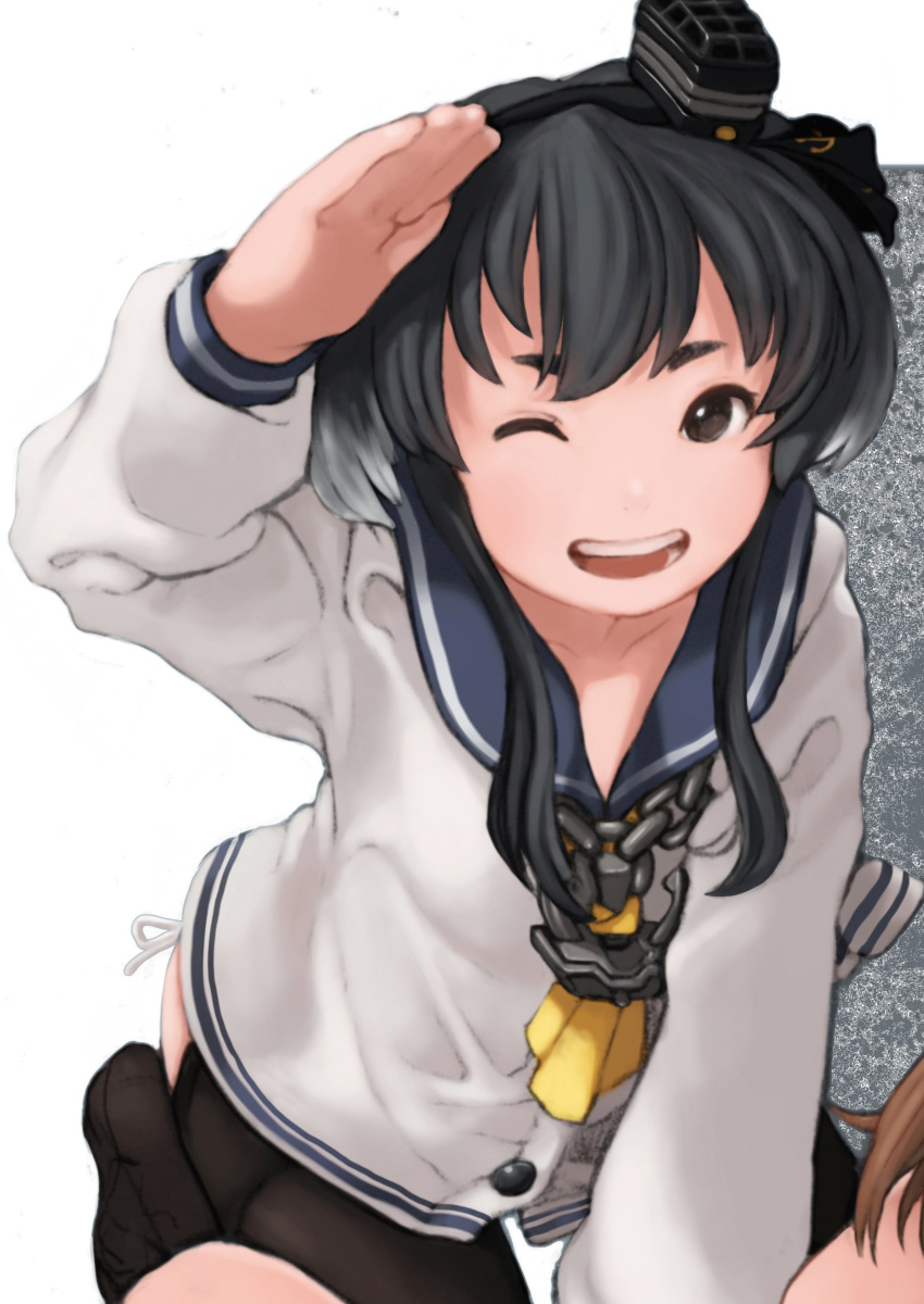 1girl, absurdres, black_eye, black_hair, do_(artist), hair_ornament, highres, injury