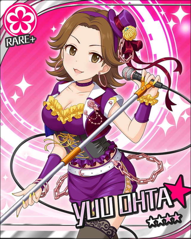 blush, brown_eyes, brown_hair, character_name, dress, happy, idolmaster, idolmaster_cinderella_girls