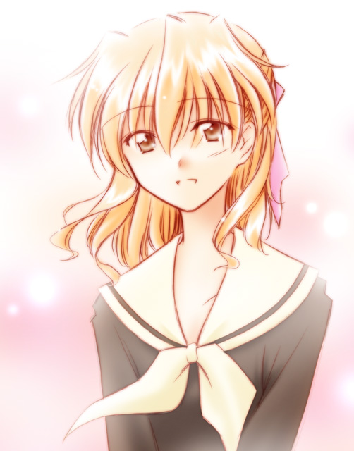 brown_eyes, maria-sama_ga_miteru, naitou_shouko, ribbon, school_uniform, smile