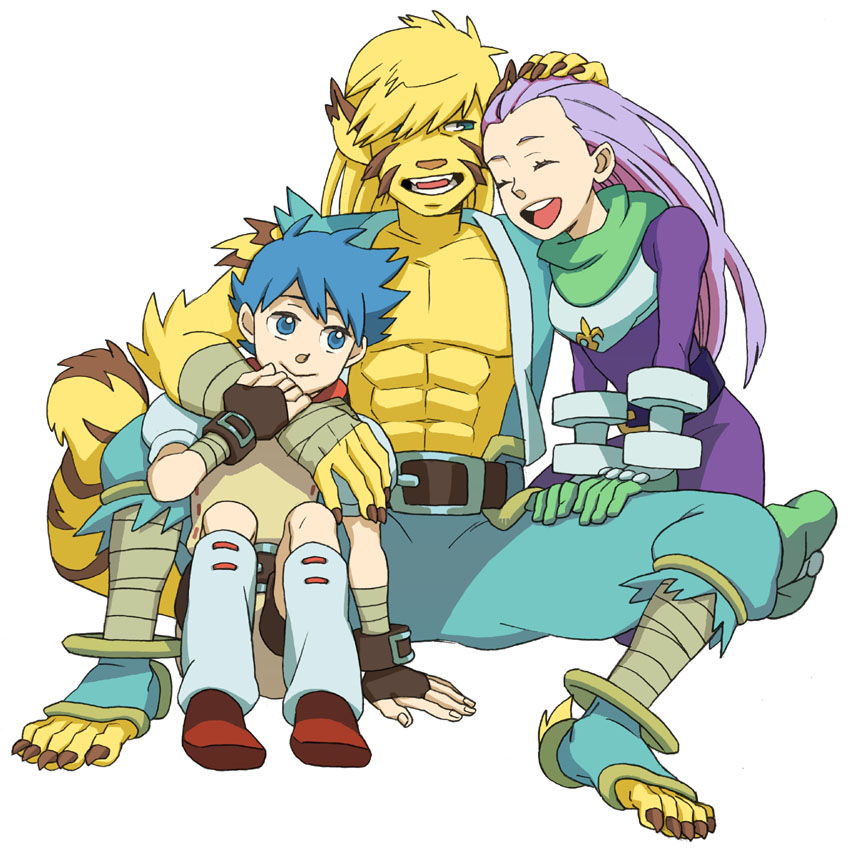 3boys, blonde_hair, breath_of_fire, breath_of_fire_iii, furry, long_hair, mikey_uo, multiple_boys