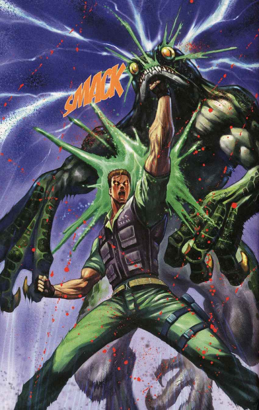chris_redfield, claws, highres, hunter_(resident_evil), male, manly, monster, muscle