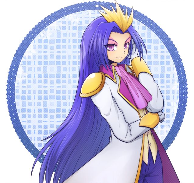 blue_hair, kaitou_joker, kaitou_spade, long_hair, neko_nadeshiko, very_long_hair, violet_eyes