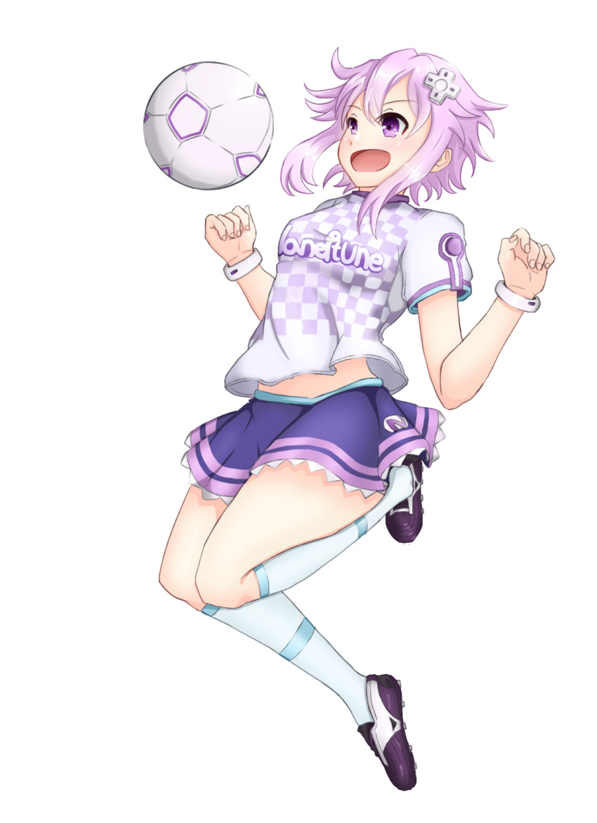1girl, ball, hair_ornament, highres, neptune_(choujigen_game_neptune), neptune_(series), purple_hair, skirt