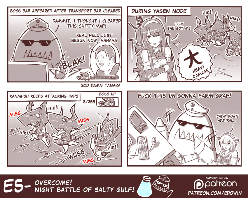 2boys, 2girls, admiral_(kantai_collection), comic, defense_of_the_ancients, dota_2, edwin_(cyberdark_impacts), haruna_(kantai_collection)