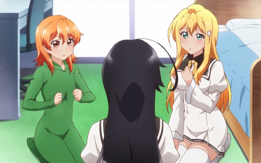 3girls, arisugawa_reiko, jinryou_karen, multiple_girls, ore_ga_ojou-sama_gakkou_ni_"shomin_sample"_toshite_rachirareta_ken, screencap, tenkuubashi_aika