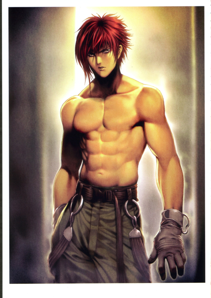 belt, character_request, gloves, highres, homare_(artist), homare_(fool's_art), male, muscle