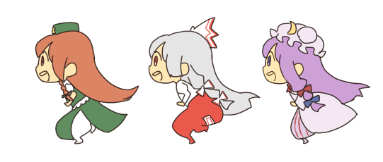 animated, animated_gif, chibi, fujiwara_no_mokou, gif, hiroya, hiroya_juuren, hong_meiling