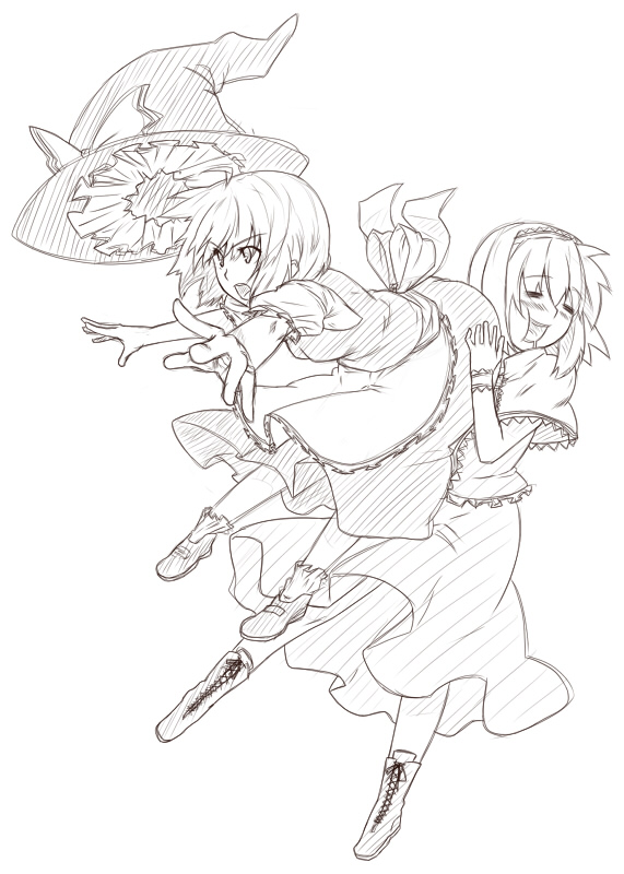alice_margatroid, ass, ass_grab, boots, buttattack, closed_eyes, dress, hairband