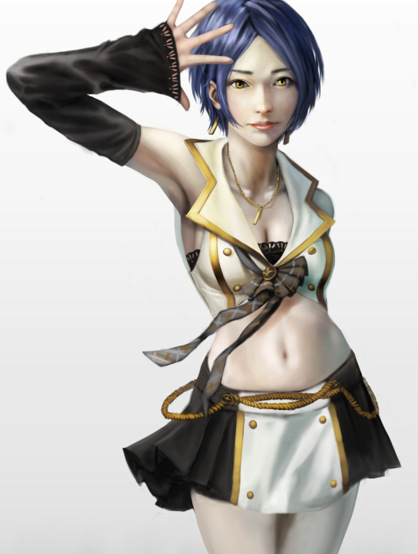 1girl, absurdres, armpits, blue_hair, hajime_(elan787), hayami_kanade, highres, idolmaster