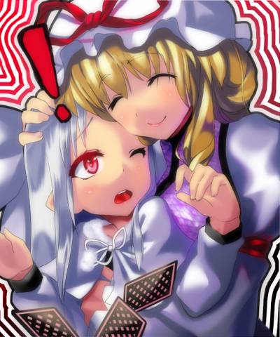 crossover, hat, houen, hug, lowres, m.u.g.e.n, melty_blood, mugen_(game)