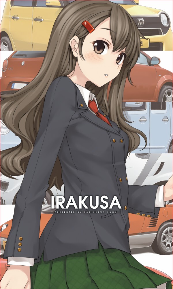 1girl, :o, alfa_romeo, alfa_romeo_mito, blazer, blush, brown_eyes, brown_hair
