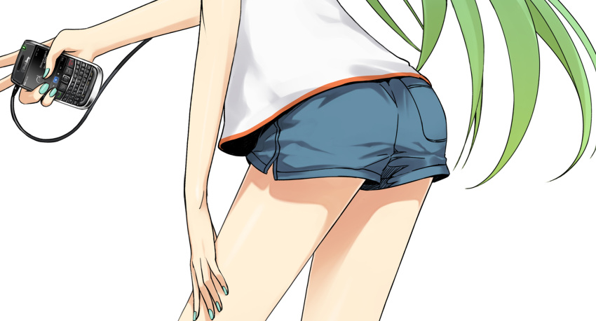 1girl, blackberry_ltd, couzone, green_hair, hatsune_miku, highres, long_hair, lower_body