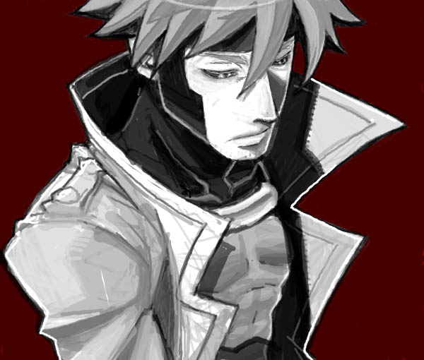 bantrain, gambit, male, marvel, simple_background, sketch, togatsuko, trenchcoat