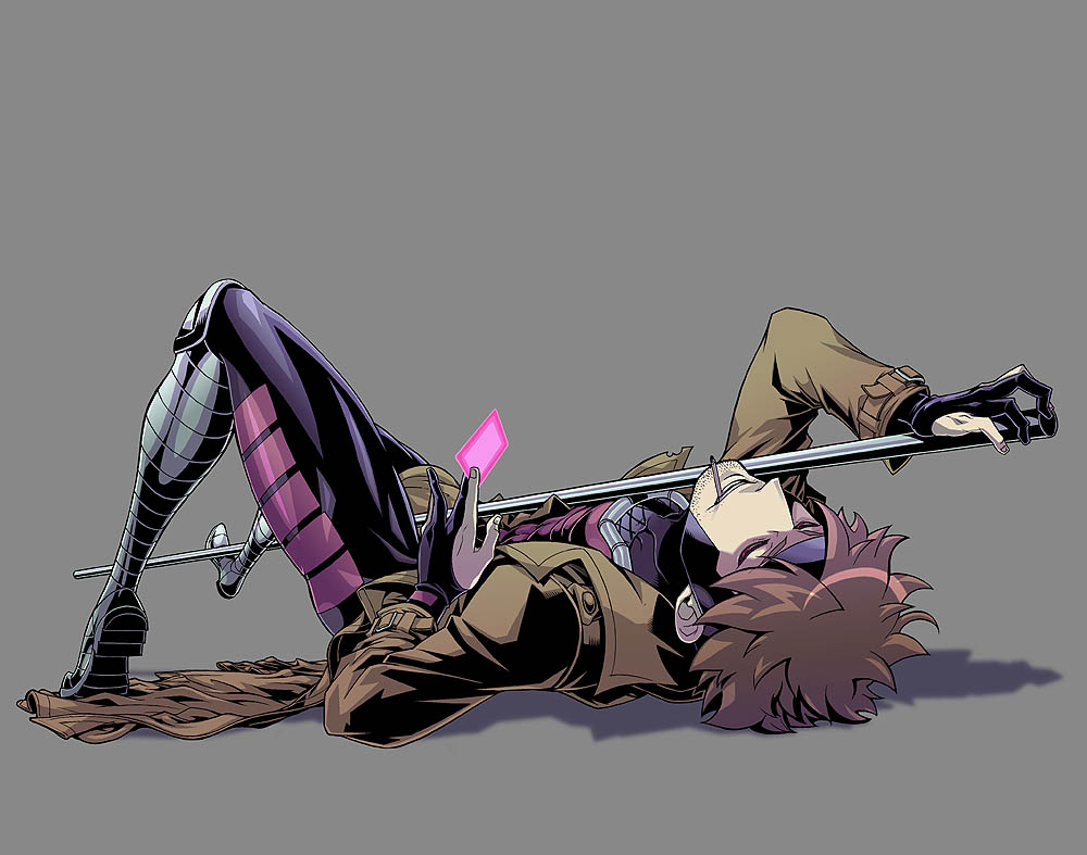 bantrain, brown_hair, cards, cigarette, gambit, gloves, male, marvel