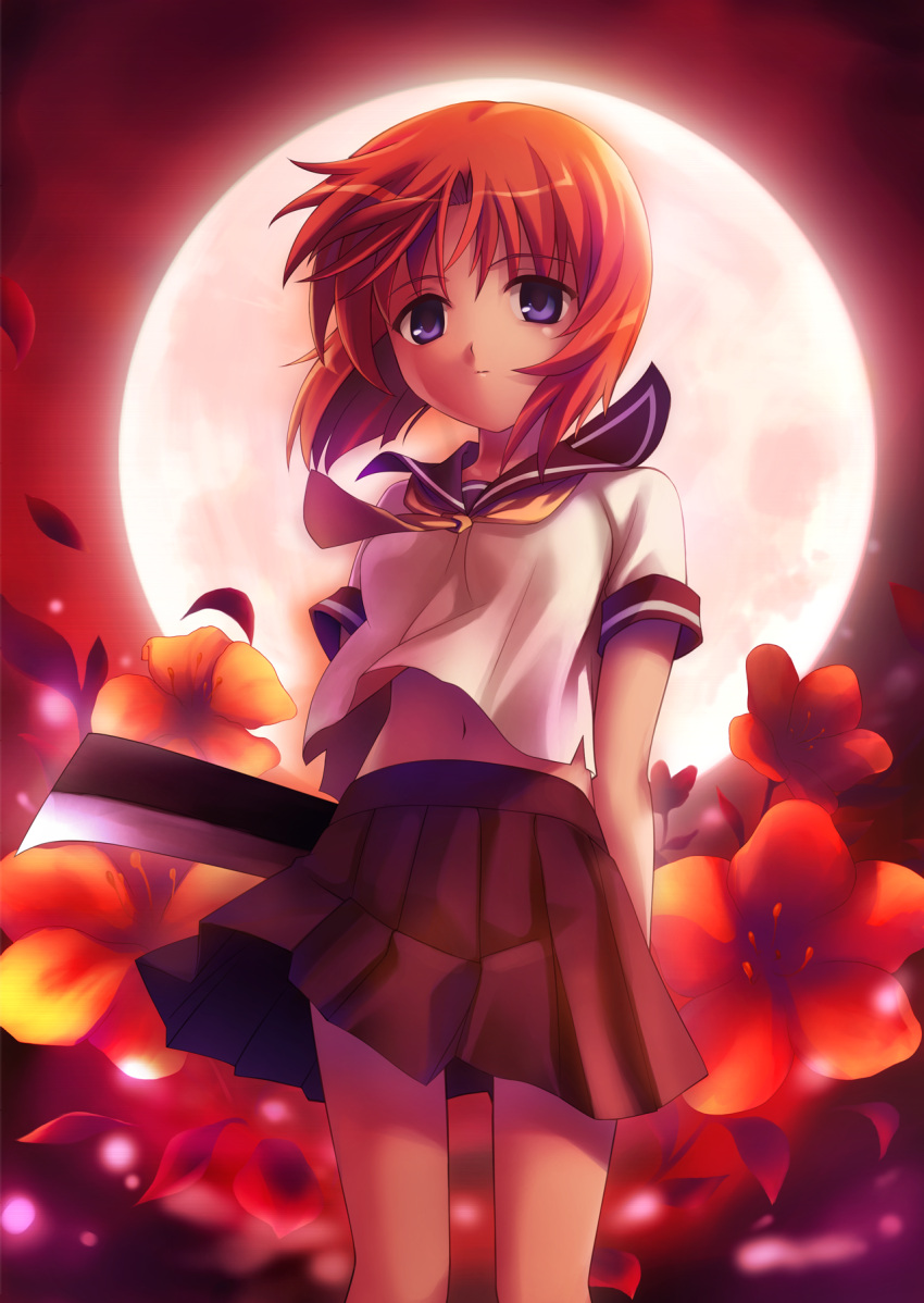 1girl, album_cover, blue_eyes, cover, ekusa_takahito, hatchet, highres, higurashi_no_naku_koro_ni