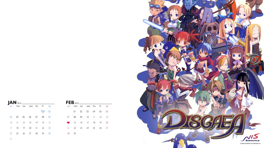 2016, :d, :o, antenna_hair, archer_(disgaea), backpack, bag, bandages
