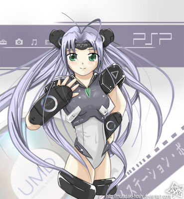 green_eyes, psp, psp-tan, silver_hair, smile, umd