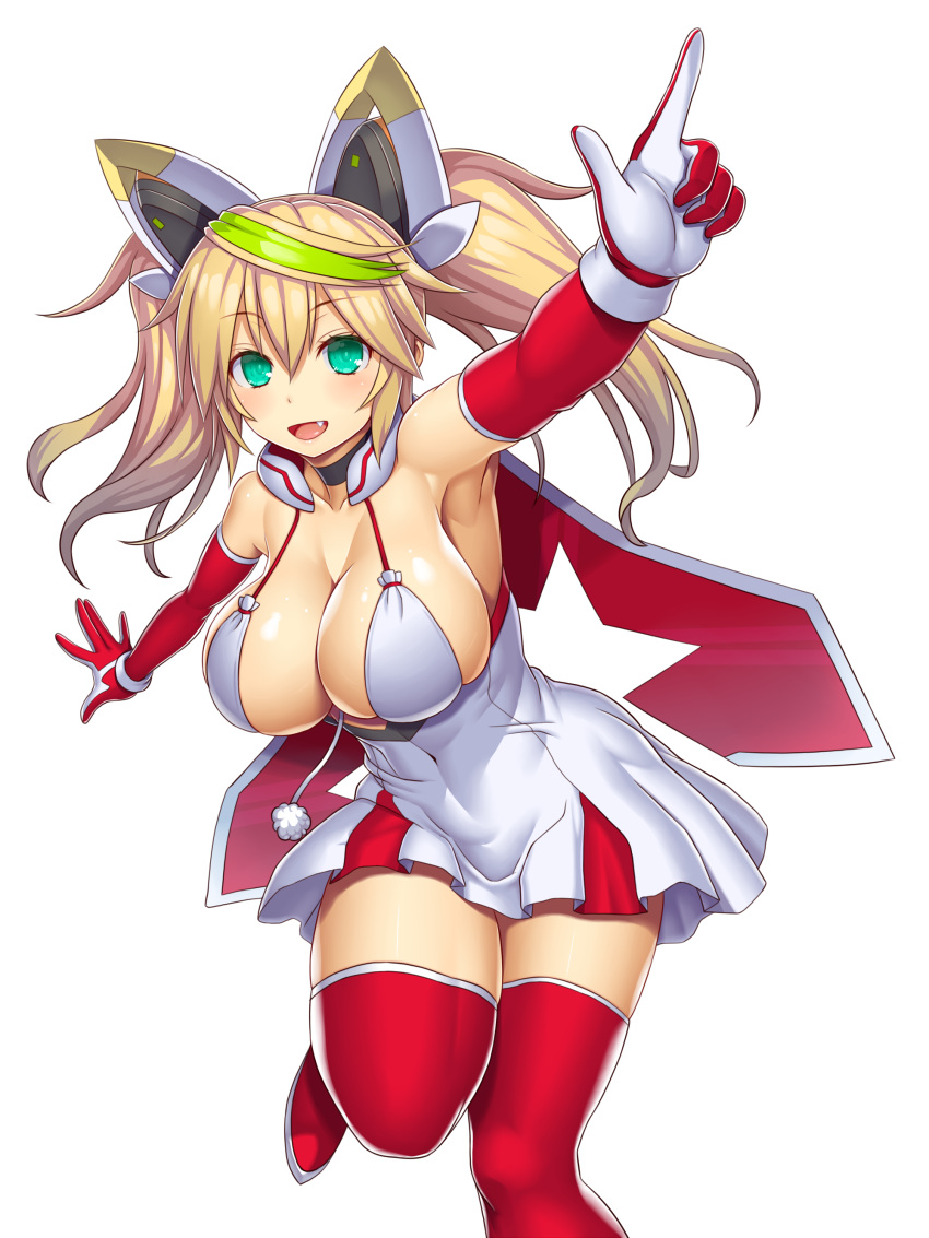 1girl, :d, absurdres, aqua_eyes, armpits, asamura_hiori, bangs, blonde_hair