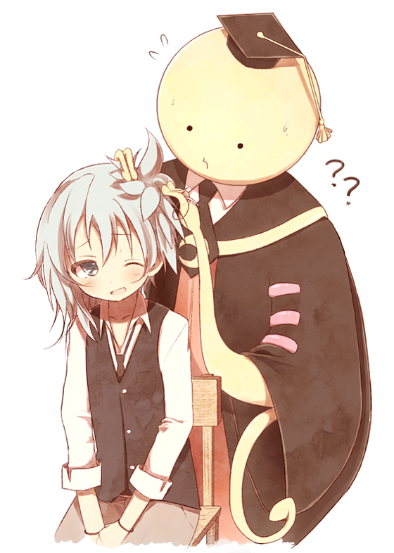 1boy, ansatsu_kyoushitsu, hakumugi, koro-sensei, school_uniform, shiota_nagisa, short_hair