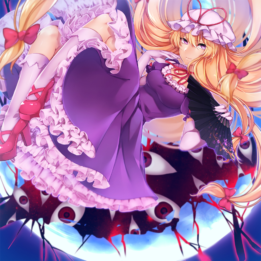1girl, bangs, blonde_hair, bow, broken, closed_mouth, dress, eyebrows