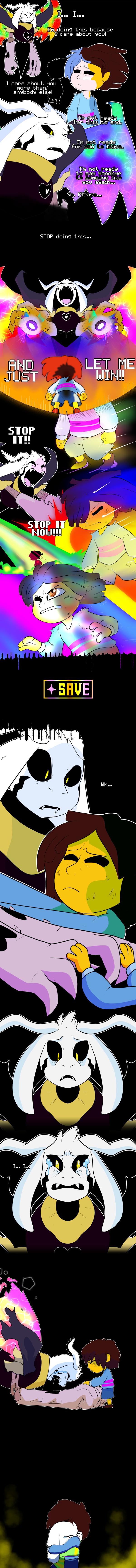 1boy, absurdres, androgynous, asriel_dreemurr, black_sclera, brown_eyes, brown_hair, comforting