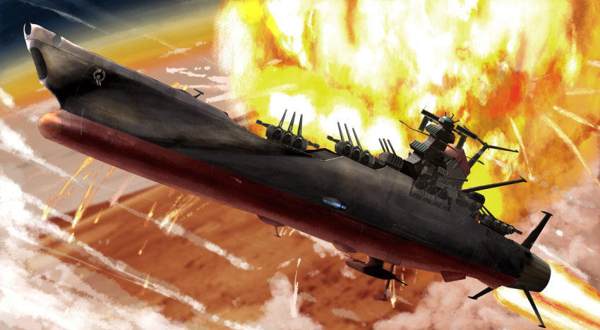 anchor, antennae, battle, clouds, desert, earth, energy_cannon, explosion