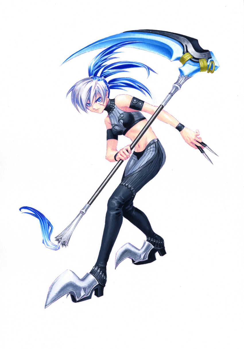 eternal_arcadia, highres, midriff, official_art, piastol, scythe