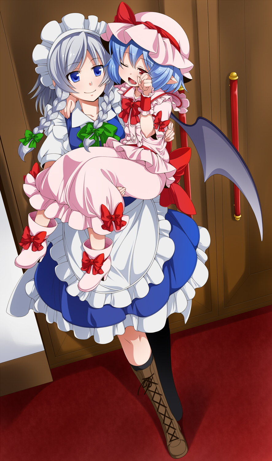 2girls, eichi_yuu, highres, izayoi_sakuya, multiple_girls, remilia_scarlet, touhou