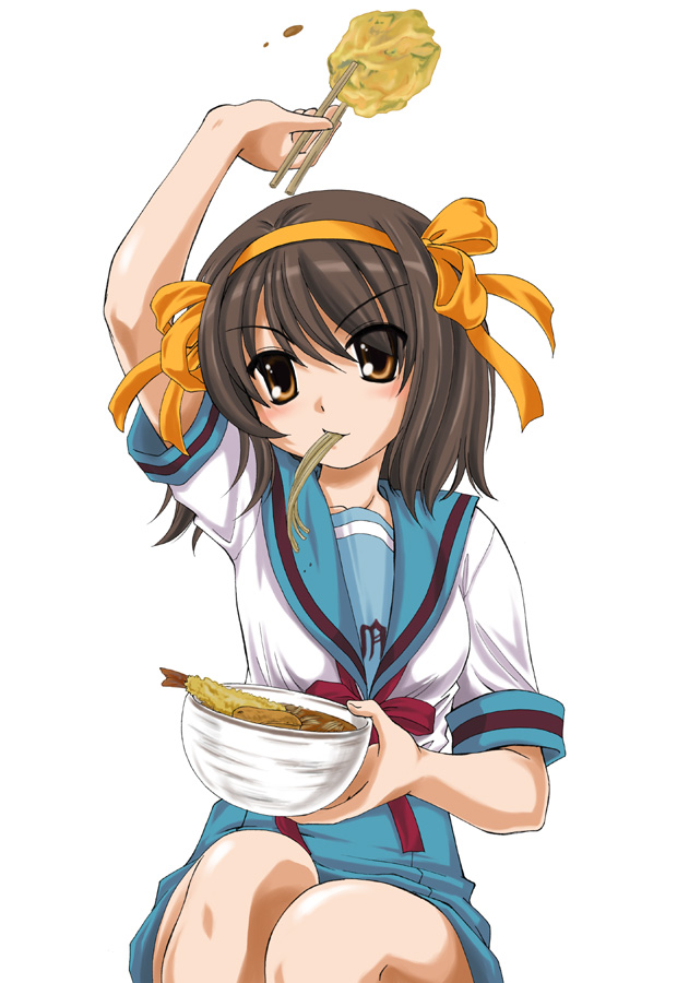 noodles, ramen, school_uniform, serafuku, suzumiya_haruhi, suzumiya_haruhi_no_yuuutsu, wanyan_aguda