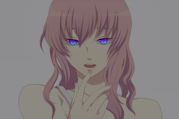 blue_eyes, face, glowing, glowing_eyes, hands, harano, megurine_luka, one_more_kiss, one_more_kiss_(vocaloid), open_mouth, pink_hair, singing, vocaloid, wavy_hair