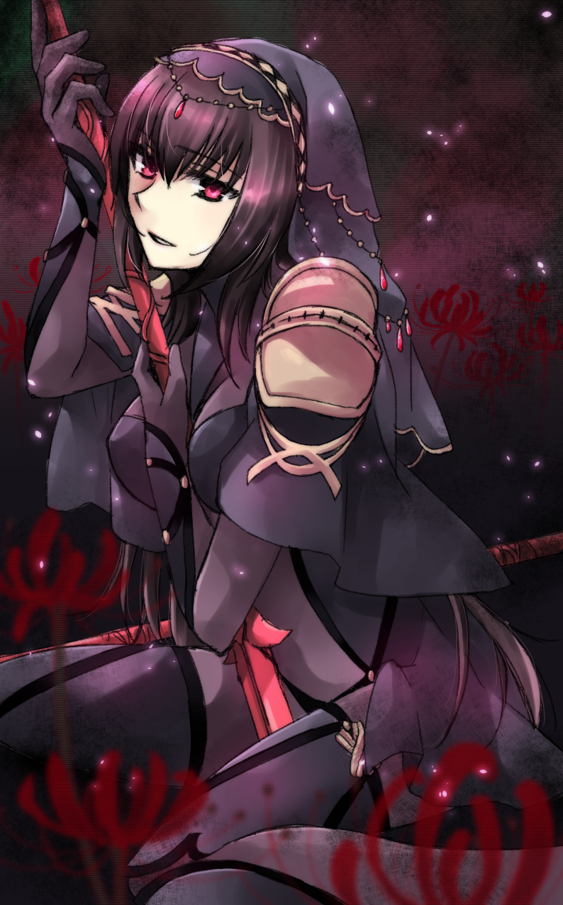 1girl, bodysuit, fate/grand_order, fate_(series), gae_bolg, highres, long_hair, parted_lips