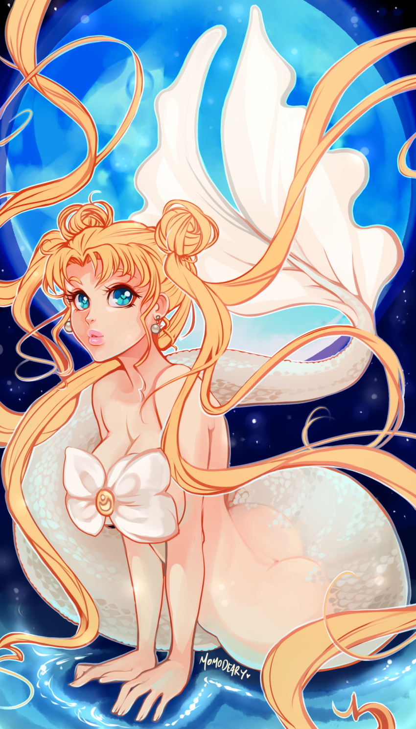 1girl, artist_name, bishoujo_senshi_sailor_moon, blonde_hair, blue_eyes, bow, breasts, double_bun