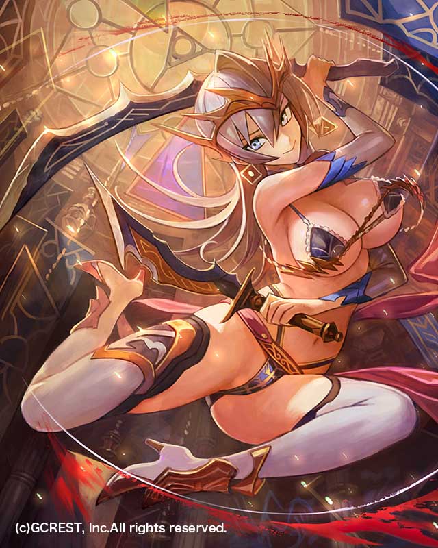 1girl, armor, bikini_armor, blue_eyes, boots, breasts, cleavage, dragon's_shadow