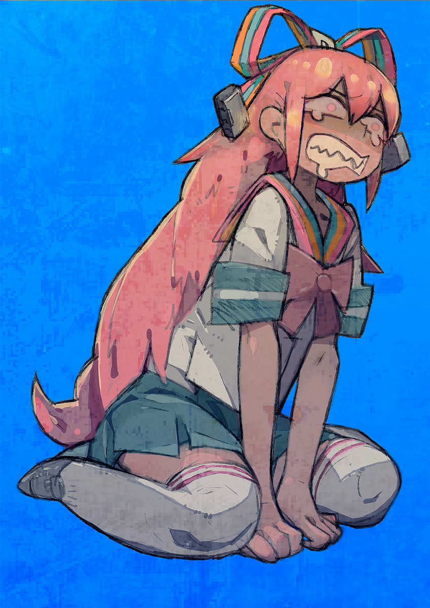 1girl, bow, crying, crying_with_eyes_open, drooling, giffany, gravity_falls, hair_bow