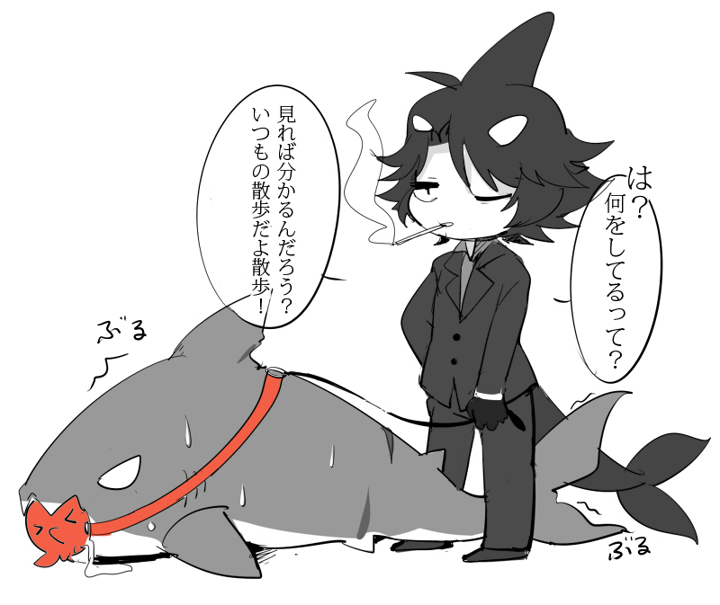 >_<, 1boy, animalization, artist_name, bangs, black_hair, closed_eyes, drooling