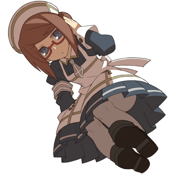 1girl, angela_(story_of_seasons), glasses, harvest_moon, harvest_moon:_connect_to_a_new_land, hat, hobohochi, nurse_cap