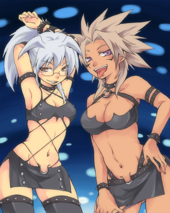 2girls, bakura_ryou, genderswap, yami_bakura, yami_marik, yu-gi-oh!
