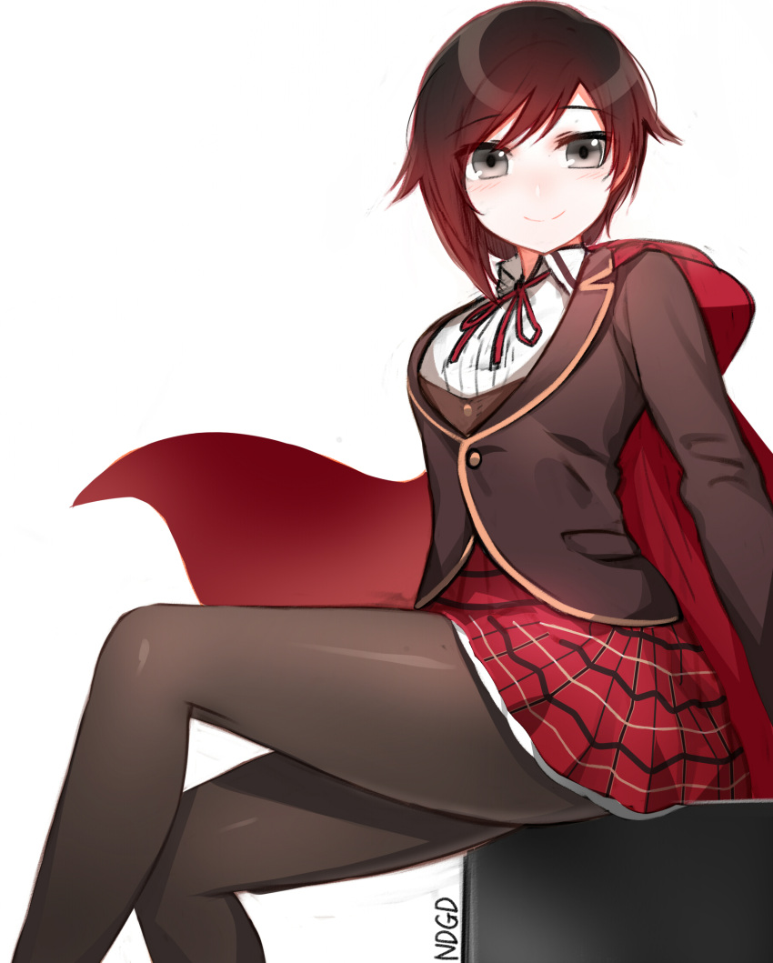 artist_request, bean1215, black_hair, black_legwear, cape, collar, crossed_legs, highlights