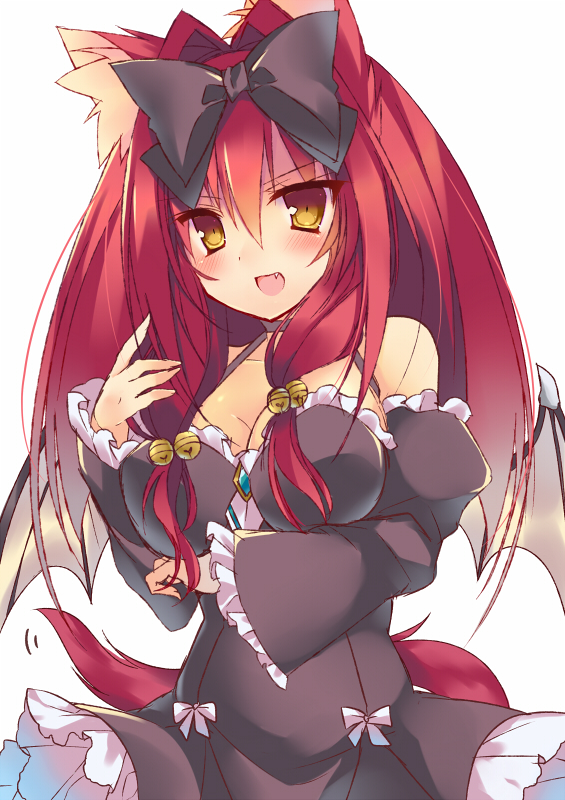 1girl, animal_ears, blush, bow, breasts, hair_bow, long_hair, original