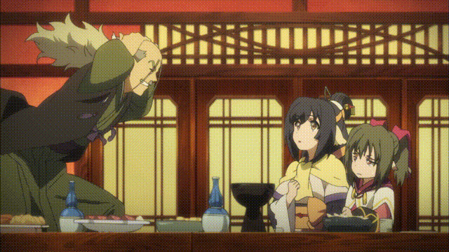 animated, animated_gif, nekone_(utawareru_mono), pointy_ears, tail, utawareru_mono, utawareru_mono:_itsuwari_no_kamen