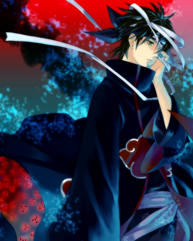 1boy, akatsuki_(naruto), bandages, black_hair, mu-ko, naruto, naruto_shippuuden, scar