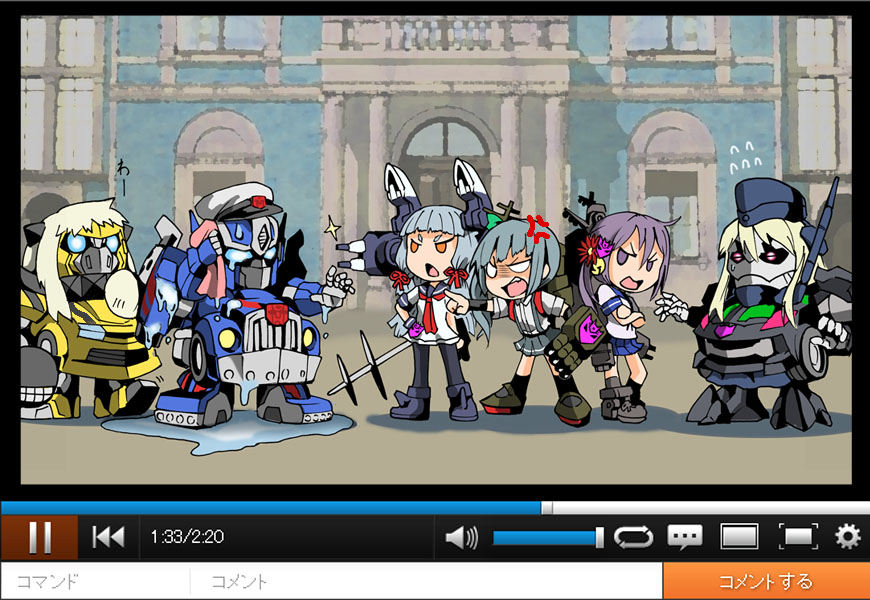 3girls, admiral_(kantai_collection), akebono_(kantai_collection), anger_vein, autobot, barricade_(transformers), bow, brown_eyes