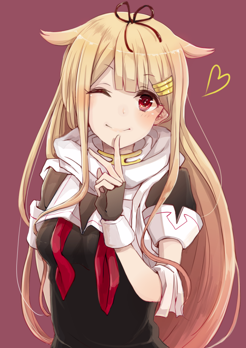 1girl, blonde_hair, hair_ornament, hair_ribbon, hairclip, kantai_collection, kazuhito_(1245ss), long_hair
