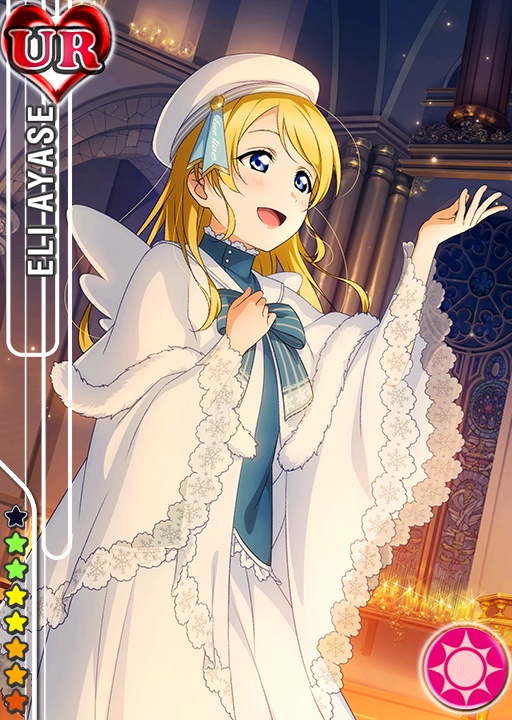 angel, ayase_eli, blonde_hair, blue_eyes, blush, character_name, choir, christmas, dress, long_hair, love_live!_school_idol_festival, love_live!_school_idol_project, night, smile, wings