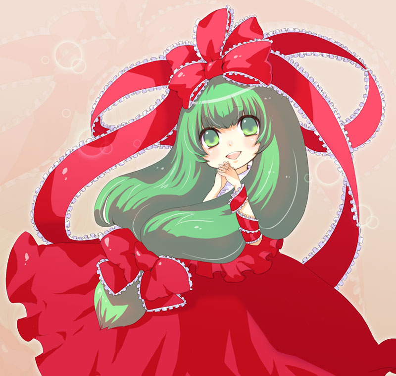 green_hair, kagiyama_hina, maki_(maki88), ribbon, touhou