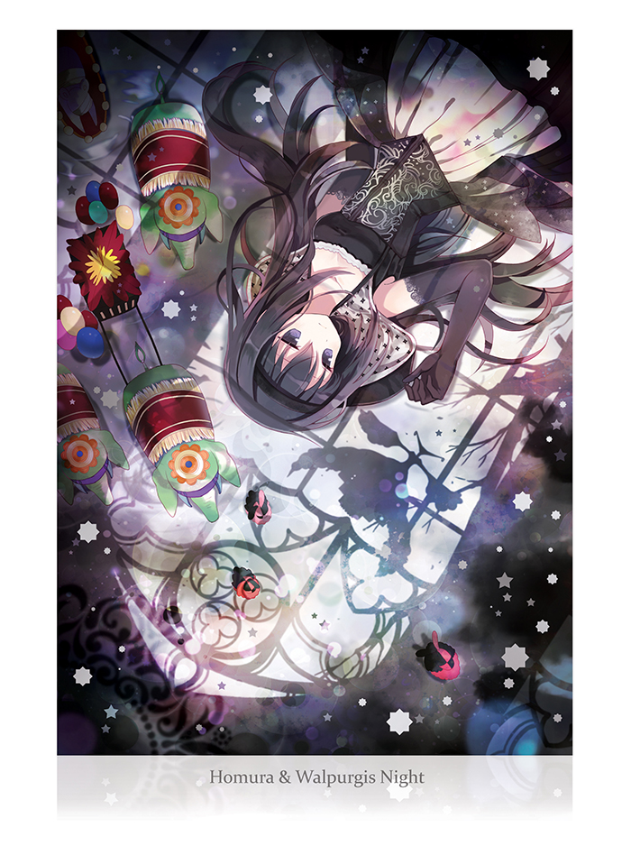 1girl, akemi_homura, black_hair, dress, elbow_gloves, gloves, hairband, lolita_fashion