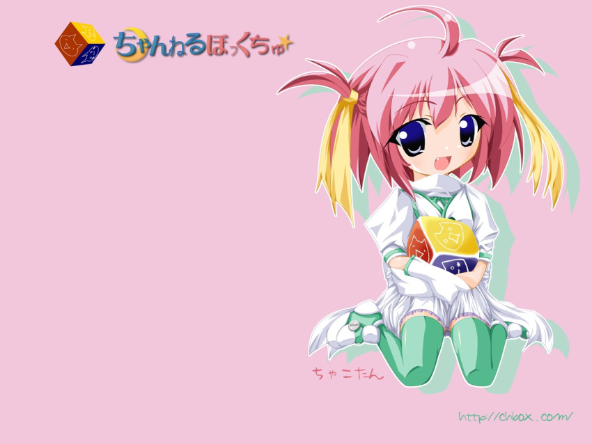 blue_eyes, chako, pink, pink_hair, thigh-highs