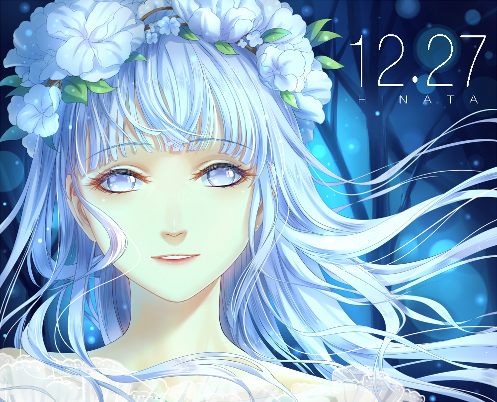 1girl, alternate_costume, bangs, blunt_bangs, blurry, bokeh, byakugan, character_name